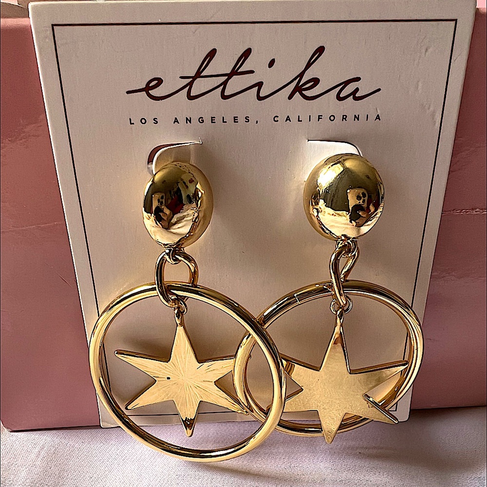 Ettika Dramatic Star ⭐️ Hoops 18K Gold Plated- 90s vibes So cool 😎
